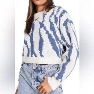 Topshop Abstract Crop Sweater